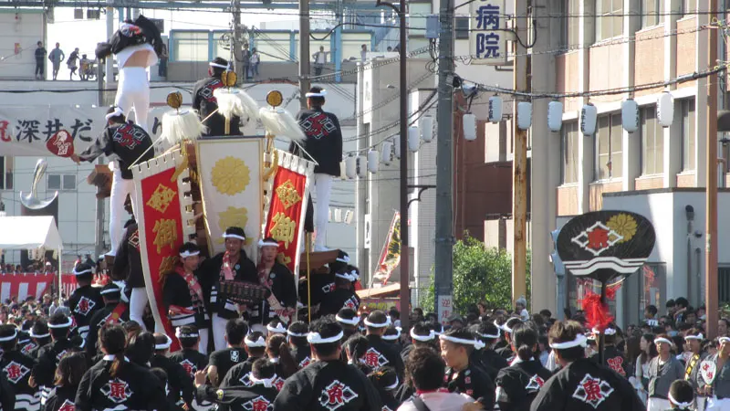 八田荘だんじり本宮のパレード